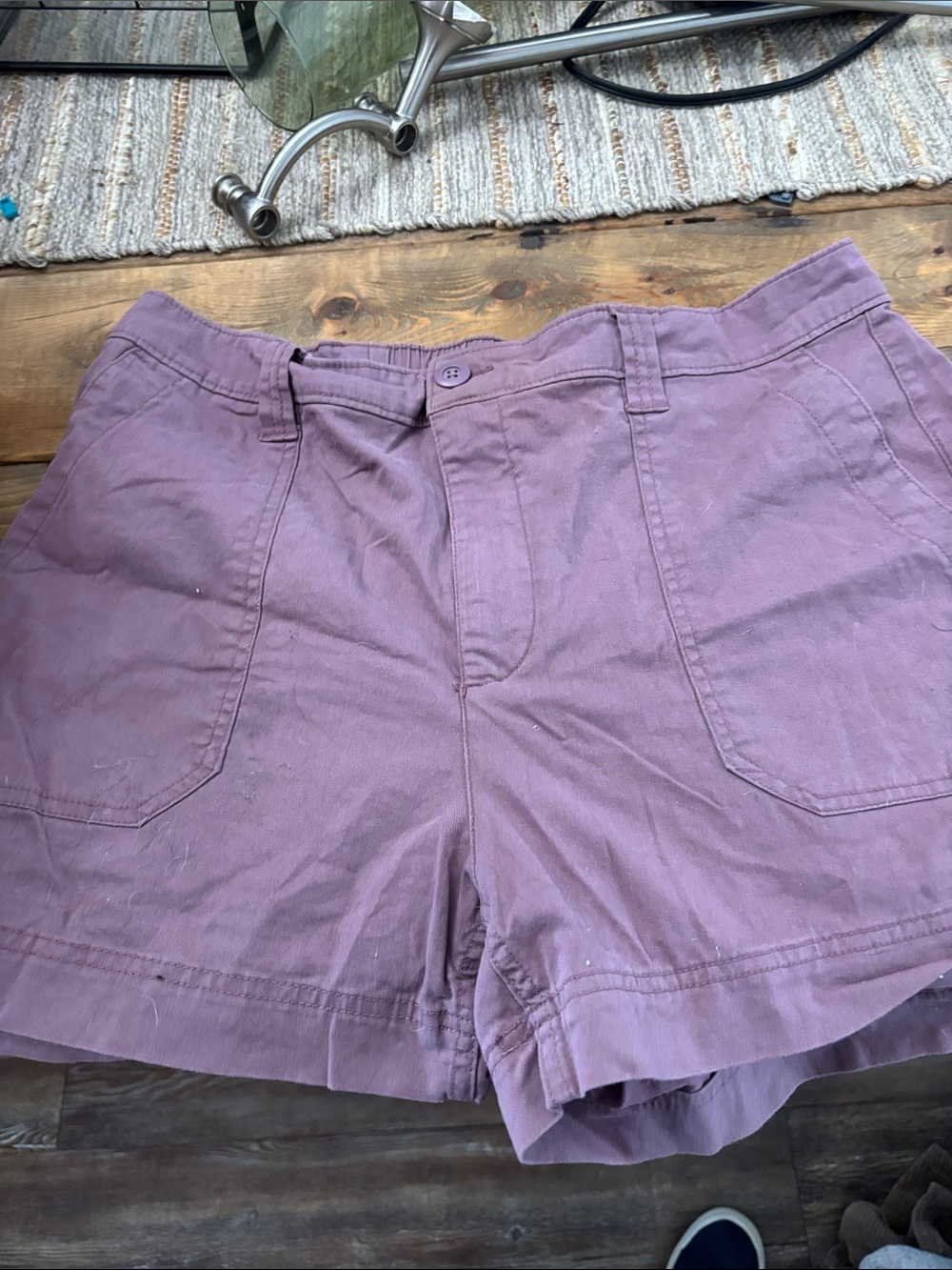 Old Navy Mauve High-Waist Casual Cotton Shorts